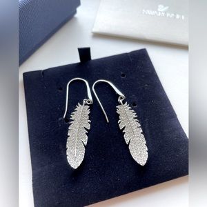 Swarovski Crystal Feather Drop Earrings